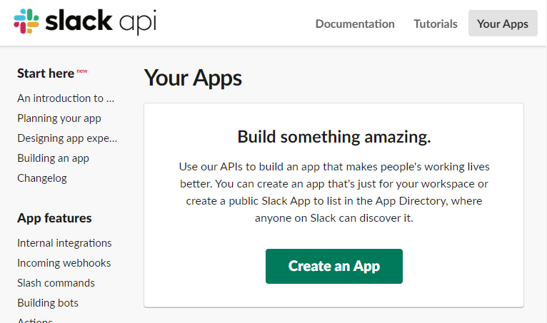 Slack - Create an App